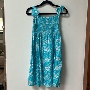 Tybee Island Girls Teal/White ELLA Sea Life Boho Sundress,One Size,4-6X,NWT